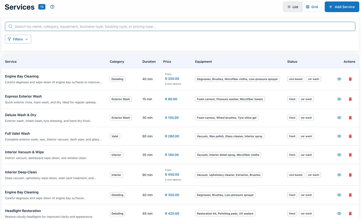Services screenshot 1